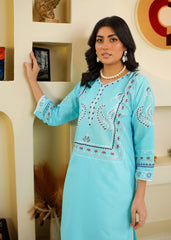 Sky Mirage – 2-Piece Cotton Suit (Aqua)