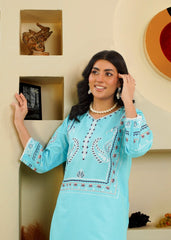 Sky Mirage – 2-Piece Cotton Suit (Aqua)