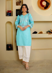 Sky Mirage – 2-Piece Cotton Suit (Aqua)
