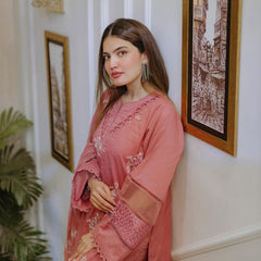 Pink Aura – 2-Piece Cotton Suit (Pink)